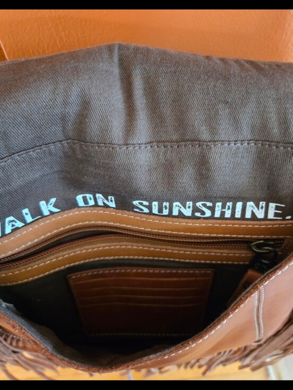 STS Ranchwear Brown Fringe Crossbody with Southwestern Embossing - Picture 5 of 8